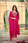 Noor By Ossm Mal Chanderi Embroidery Wholesale Kurti With Bottom Dupatta In India